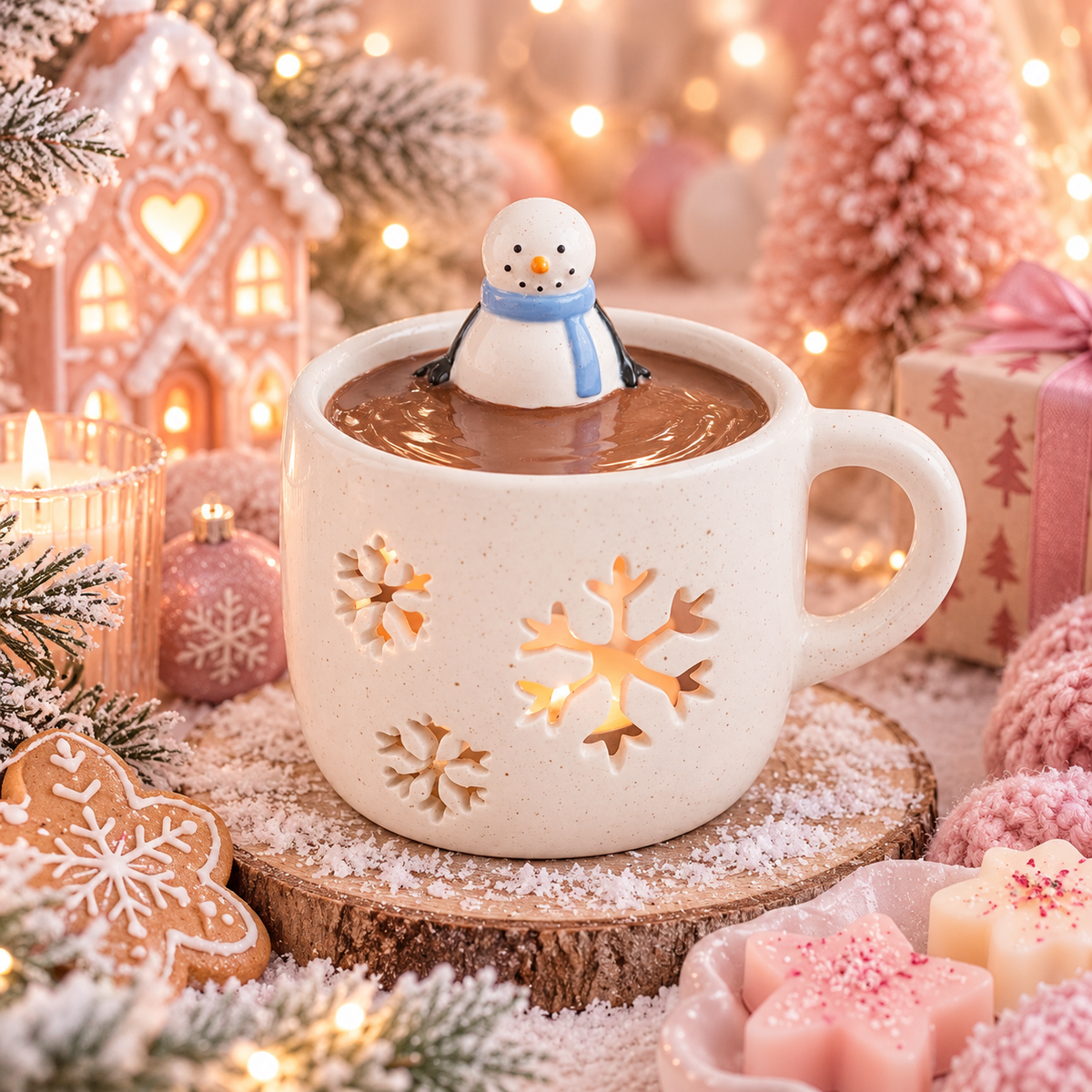 Quemador taza muñeco de nieve
