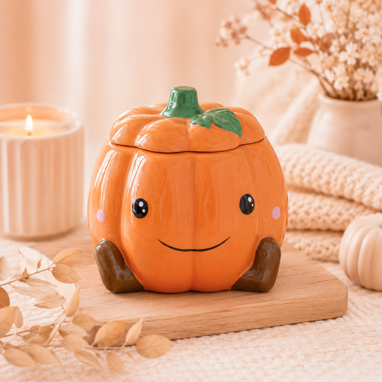 Quemador calabaza sonriente