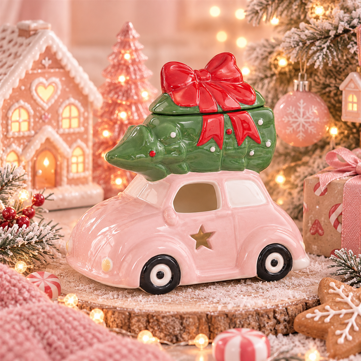 Quemador coche navideño
